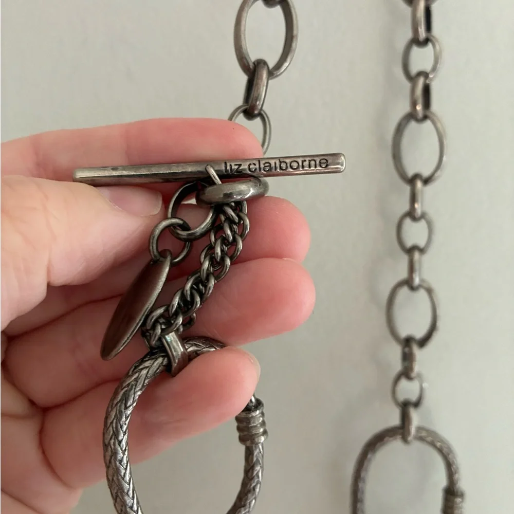 Y2K Whimsigoth Silver Toned Chain Link Slouchy Belt‎